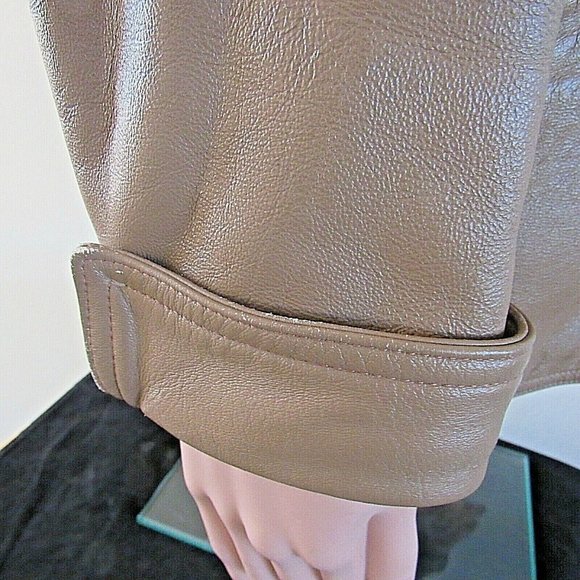 Vintage Jacket Brown Button Lined Leathers New England L 12-14 - Picture 6 of 8